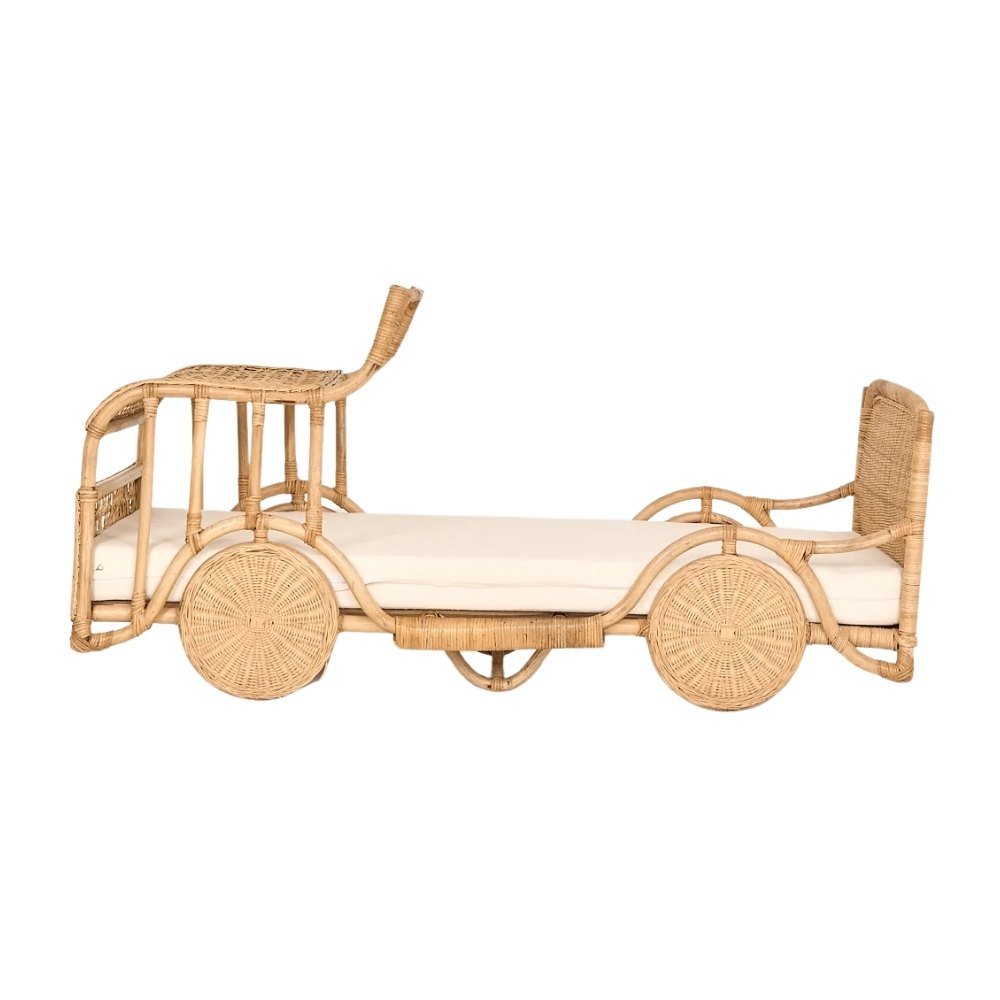 Rattan Car Design Kids Bed, rattan kid's bed, rattan baby cot, rattan kids toys, rattan kids furniture, wholesale, bulk
