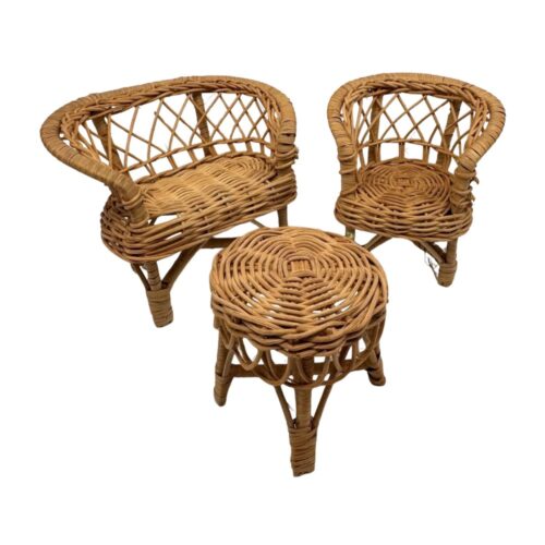 Rattan Doll Sofa Set, rattan kids toys, rattan kids furniture, wholesale, bulk