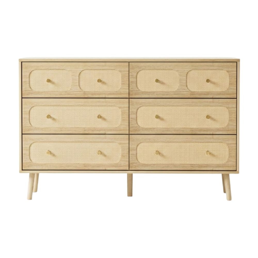 Rattan Kids 6 Drawer Dresser, wardrobe, rattan kids furniture, wholesale, bulk, manufacture, Vietnam