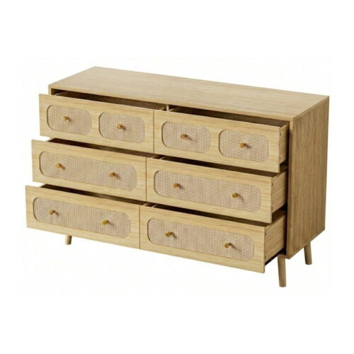 Rattan Kids 6 Drawer Dresser, wardrobe, rattan kids furniture, wholesale, bulk, manufacture, Vietnam