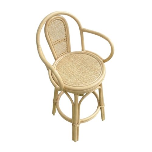 Rattan Kids Bar Stool with Arm, rattan kids furniture, rattan kids chair, rattan kids table, rattan kids table and chairs set, rattan toddler chair, rattan toddler table and chairs, wholesale, bulk, Vietnam, factory