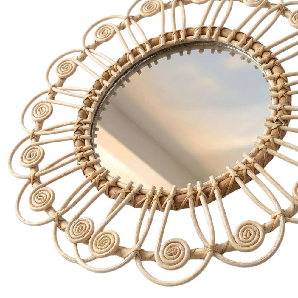 Rattan Peacock Kids Wall Mirror, rattan kids furniture, wholesale, bulk, Vietnam, manufacture