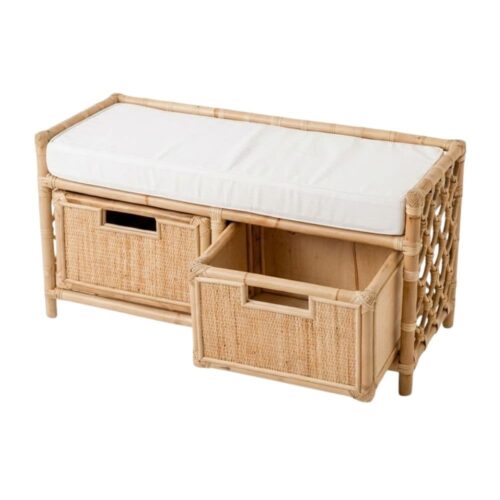 Rattan Storage Trunk with Drawer Kids Room, kids furniture, rattan kids cabinet, rattan kids trunk storage, rattan kids storage bench, rattan kids toy chest, wholesale, bulk, Vietnam, manufacture