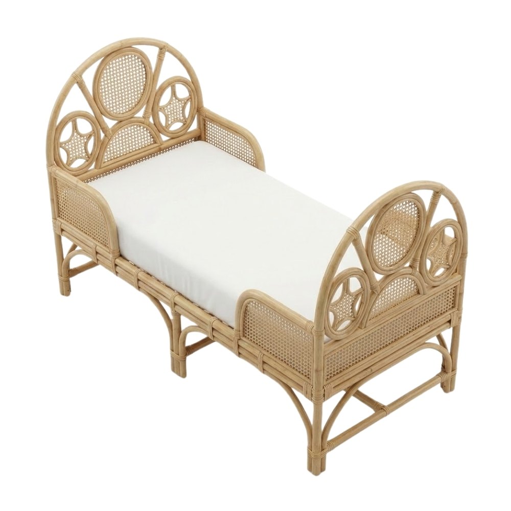 Rattan Toddler Bed, rattan kid's bed, rattan baby cot, rattan kids toys, rattan kids furniture, wholesale, bulk