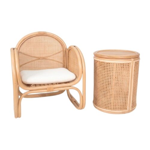 Rattan Toddler Chair and Table with Arms, rattan kids furniture, rattan kids chair, rattan kids table, rattan kids table and chairs set, rattan toddler chair, rattan toddler table and chairs, wholesale, bulk, Vietnam, factory