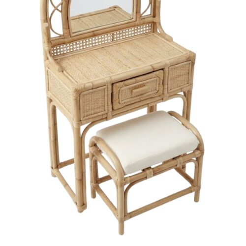 Rattan Toddler Makeup Vanity, rattan kids dressing table, rattan kids makeup table, rattan kids furniture, rattan kids chair, rattan kids table, rattan kids table and chairs set, rattan toddler chair, rattan toddler table and chairs, wholesale, bulk, Vietnam, factory