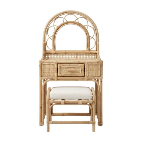 Rattan Toddler Makeup Vanity, rattan kids dressing table, rattan kids makeup table, rattan kids furniture, rattan kids chair, rattan kids table, rattan kids table and chairs set, rattan toddler chair, rattan toddler table and chairs, wholesale, bulk, Vietnam, factory