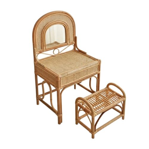 Rattan Vanity for Toddler, rattan kids dressing table, rattan kids makeup table, rattan kids furniture, rattan kids chair, rattan kids table, rattan kids table and chairs set, rattan toddler chair, rattan toddler table and chairs, wholesale, bulk, Vietnam, factory