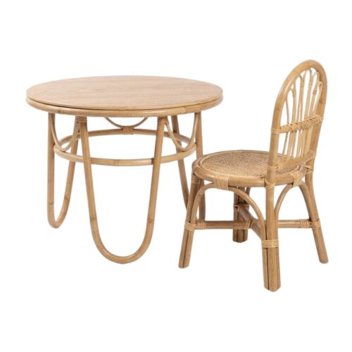 Round Rattan Kids Table, rattan kids furniture, rattan kids chair, rattan kids table, rattan kids table and chairs set, rattan toddler chair, rattan toddler table and chairs, wholesale, bulk, Vietnam, factory