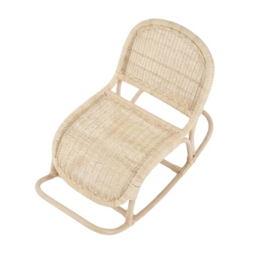 Simple Rattan Kids Rocking Chair, rattan kids furniture, rattan kids chair, rattan kids table, rattan kids table and chairs set, rattan toddler chair, rattan toddler table and chairs, wholesale, bulk, Vietnam, factory