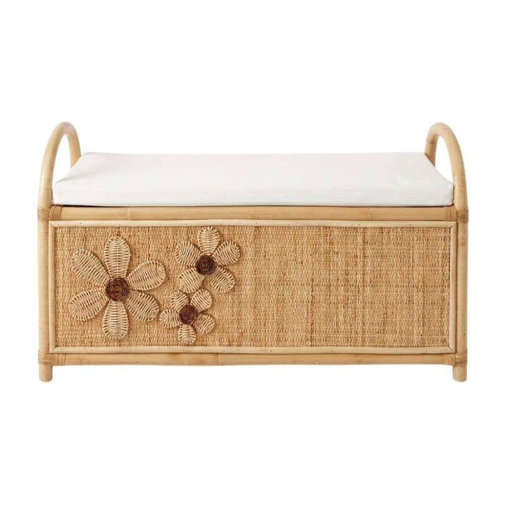 small rattan storage trunk, kids furniture, rattan kids cabinet, rattan kids trunk storage, rattan kids storage bench, rattan kids toy chest, wholesale, bulk, Vietnam, manufacture