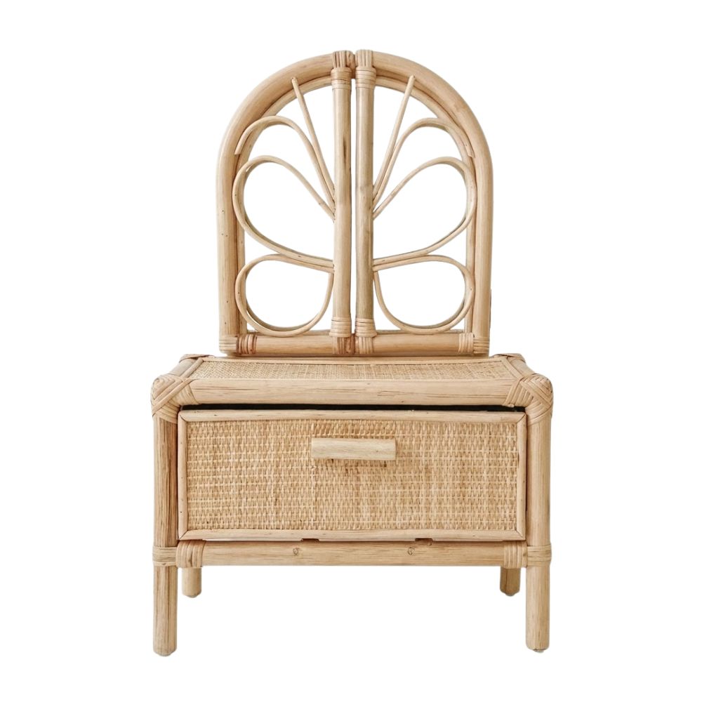 Small Rattan Vanity Set, rattan kids dressing table, rattan kids makeup table, rattan kids furniture, rattan kids chair, rattan kids table, rattan kids table and chairs set, rattan toddler chair, rattan toddler table and chairs, wholesale, bulk, Vietnam, factory