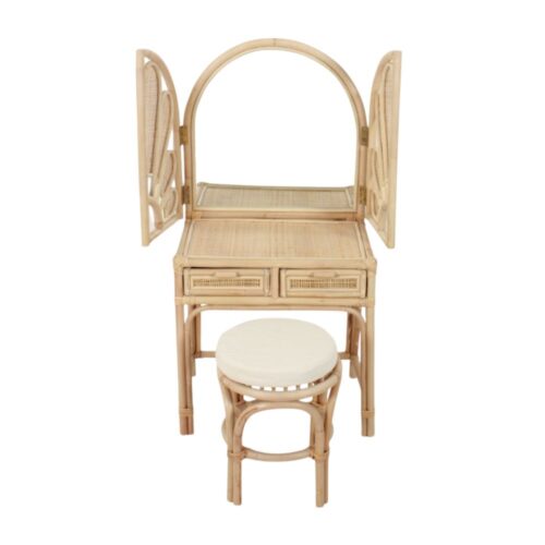 Toddler Rattan Vanity Set, rattan kids furniture, rattan kids chair, rattan kids table, rattan kids table and chairs set, rattan toddler chair, rattan toddler table and chairs, wholesale, bulk, Vietnam, factory