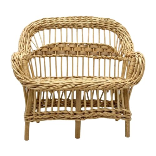 Vintage Wicker Doll Sofa, rattan kids toys, rattan kids furniture, wholesale, bulk