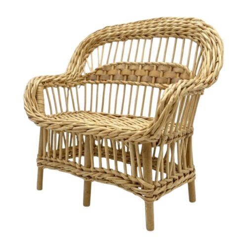 Vintage Wicker Doll Sofa, rattan kids toys, rattan kids furniture, wholesale, bulk