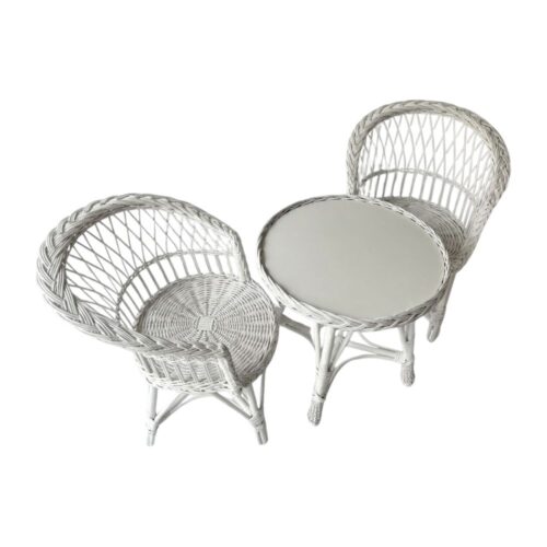 White Rattan Table and Chairs for Toddler, rattan kids furniture, rattan kids chair, rattan kids table, rattan kids table and chairs set, rattan toddler chair, rattan toddler table and chairs, wholesale, bulk, Vietnam, factory