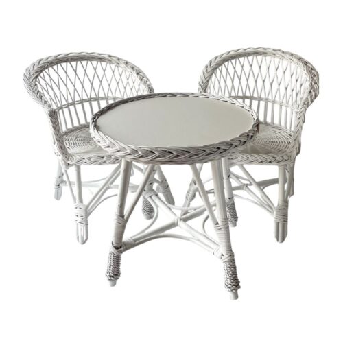 White Rattan Table and Chairs for Toddler, rattan kids furniture, rattan kids chair, rattan kids table, rattan kids table and chairs set, rattan toddler chair, rattan toddler table and chairs, wholesale, bulk, Vietnam, factory