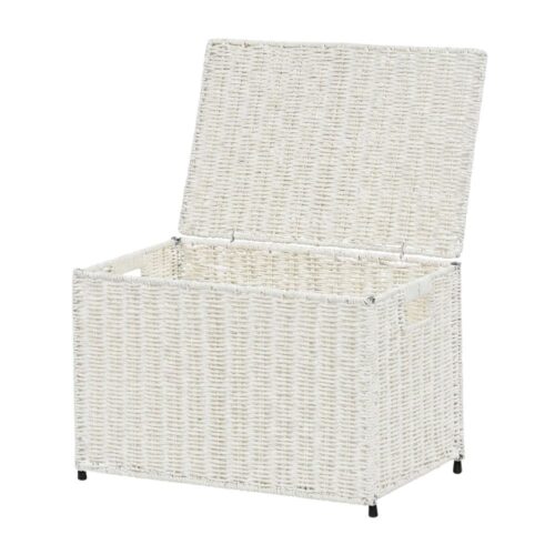 White Rattan Toy Chest, kids furniture, rattan kids cabinet, rattan kids trunk storage, rattan kids storage bench, rattan kids toy chest, wholesale, bulk, Vietnam, manufacture