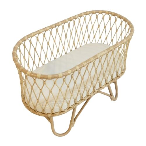 Wicker Baby Bassinet Antique, rattan baby bassinet, rattan baby cradle, rattan baby cot, rattan kids toys, rattan kids furniture, wholesale, bulk