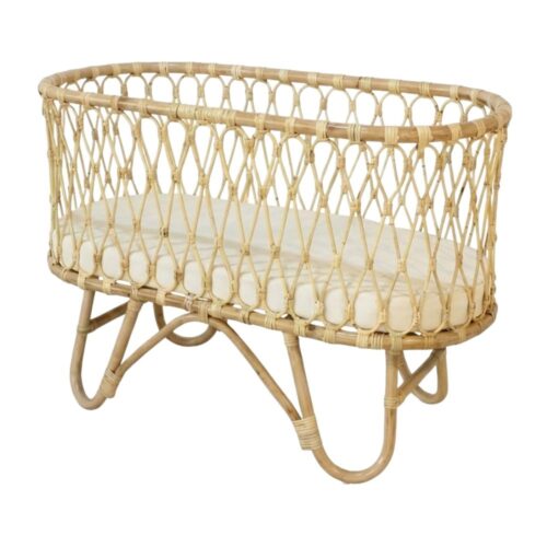 Wicker Baby Bassinet Antique, rattan baby bassinet, rattan baby cradle, rattan baby cot, rattan kids toys, rattan kids furniture, wholesale, bulk