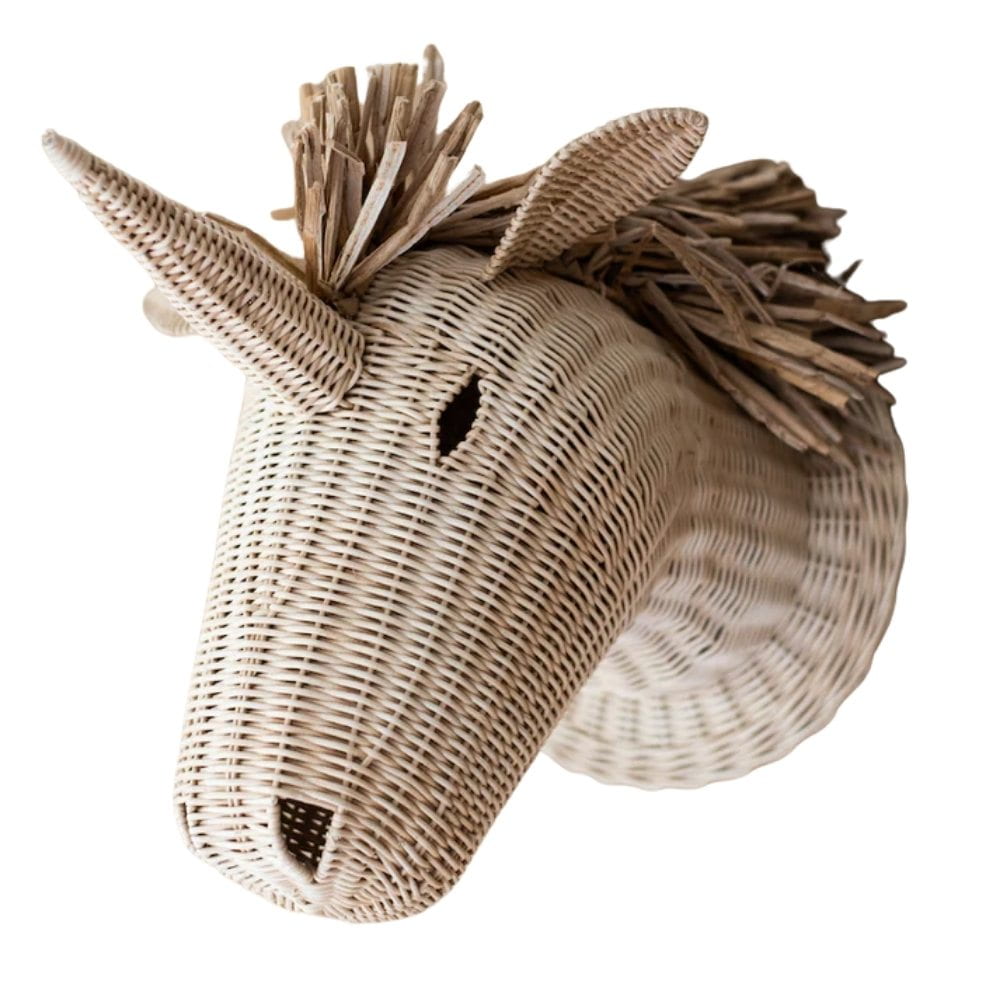 Rattan Horse Head Wall Hanging Decor, rattan kids toys, rattan kids furniture, wholesale, bulk