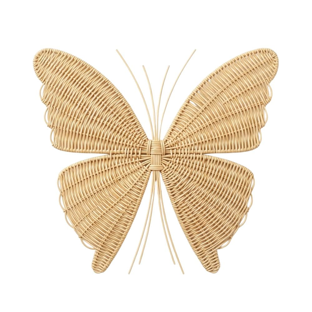 Butterfly Rattan Wall Hanging Kids Room, rattan kids furniture, wholesale, bulk