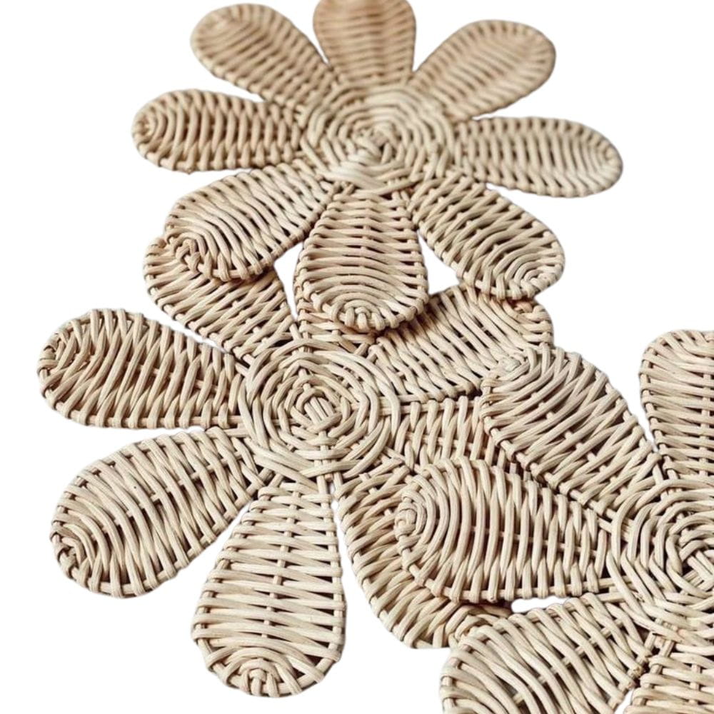 Flower Rattan Wall Art for Nursery, rattan kids furniture, wholesale, bulk