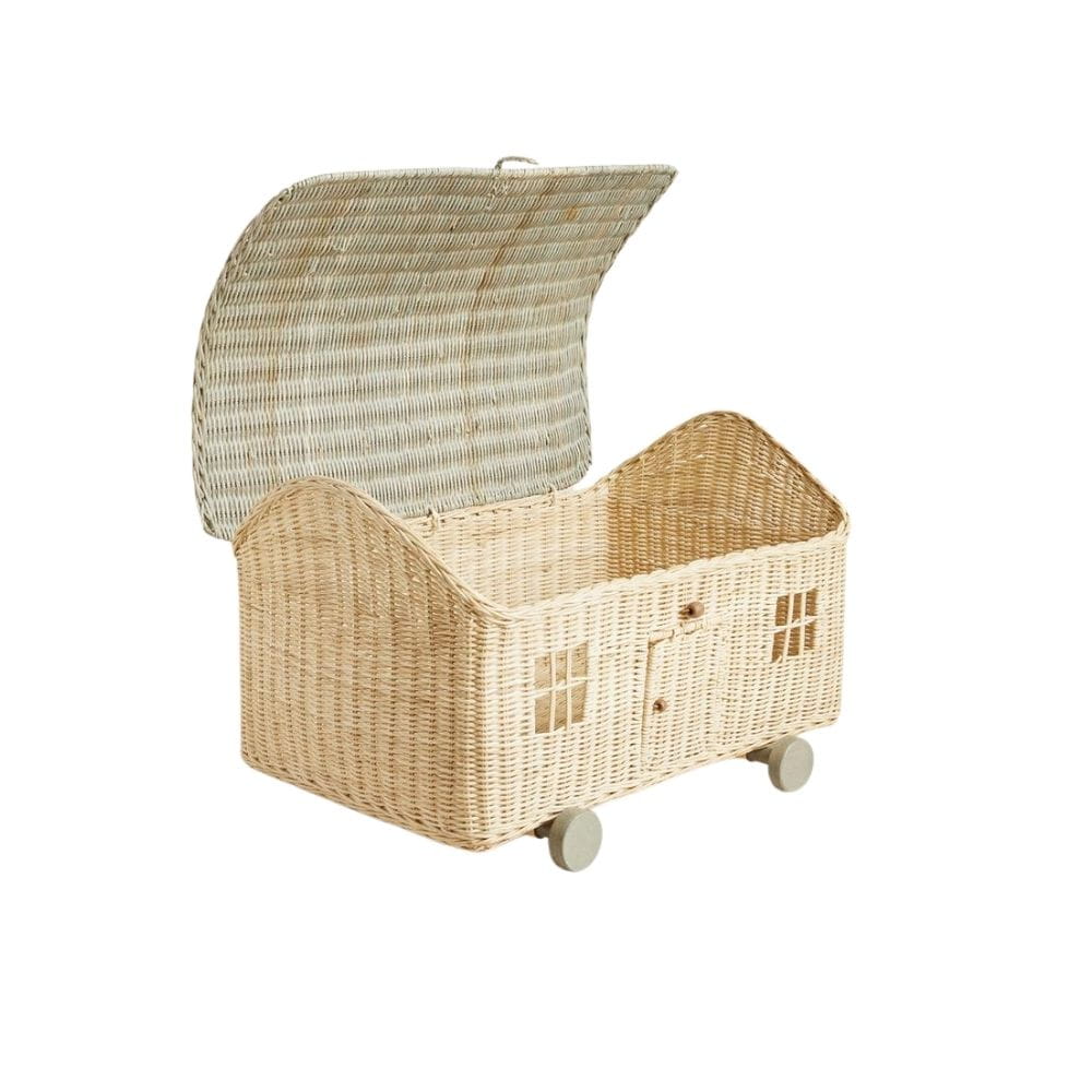 Kids Rattan House Basket, rattan kids basket, rattan kids toys, rattan kids furniture, wholesale, bulk