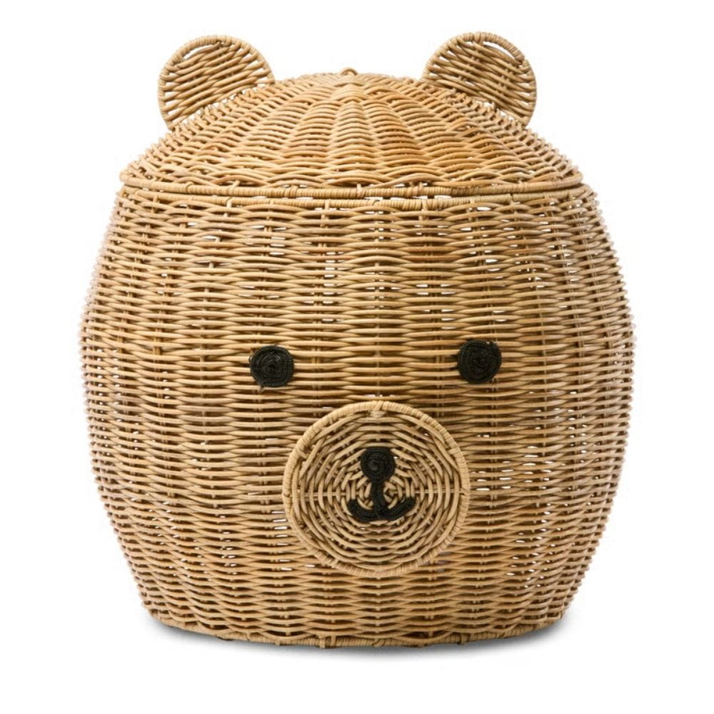 Large Bear Rattan Storage Basket for Kids, rattan kids basket, rattan kids toys, rattan kids furniture, wholesale, bulk
