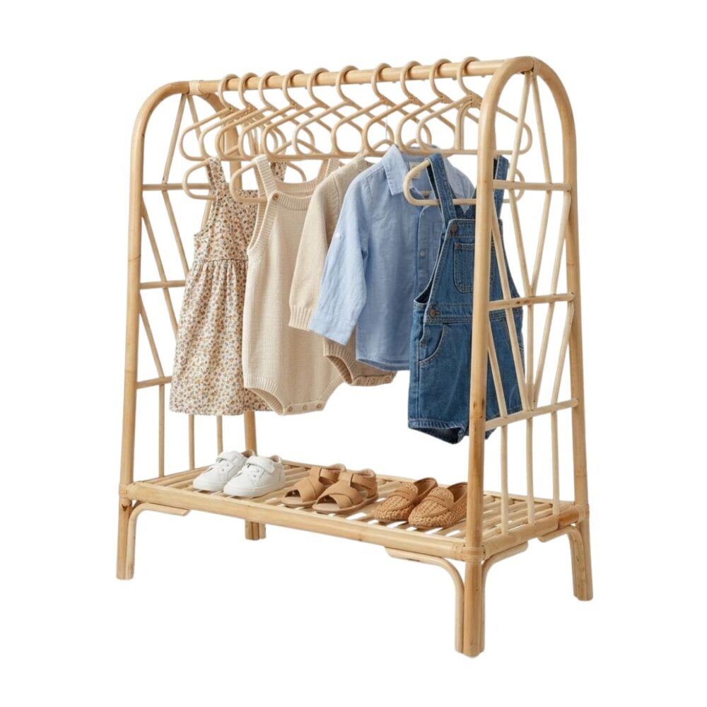 Rattan Baby Clothing Rack, rattan kids toys, rattan kids furniture, wholesale, bulk
