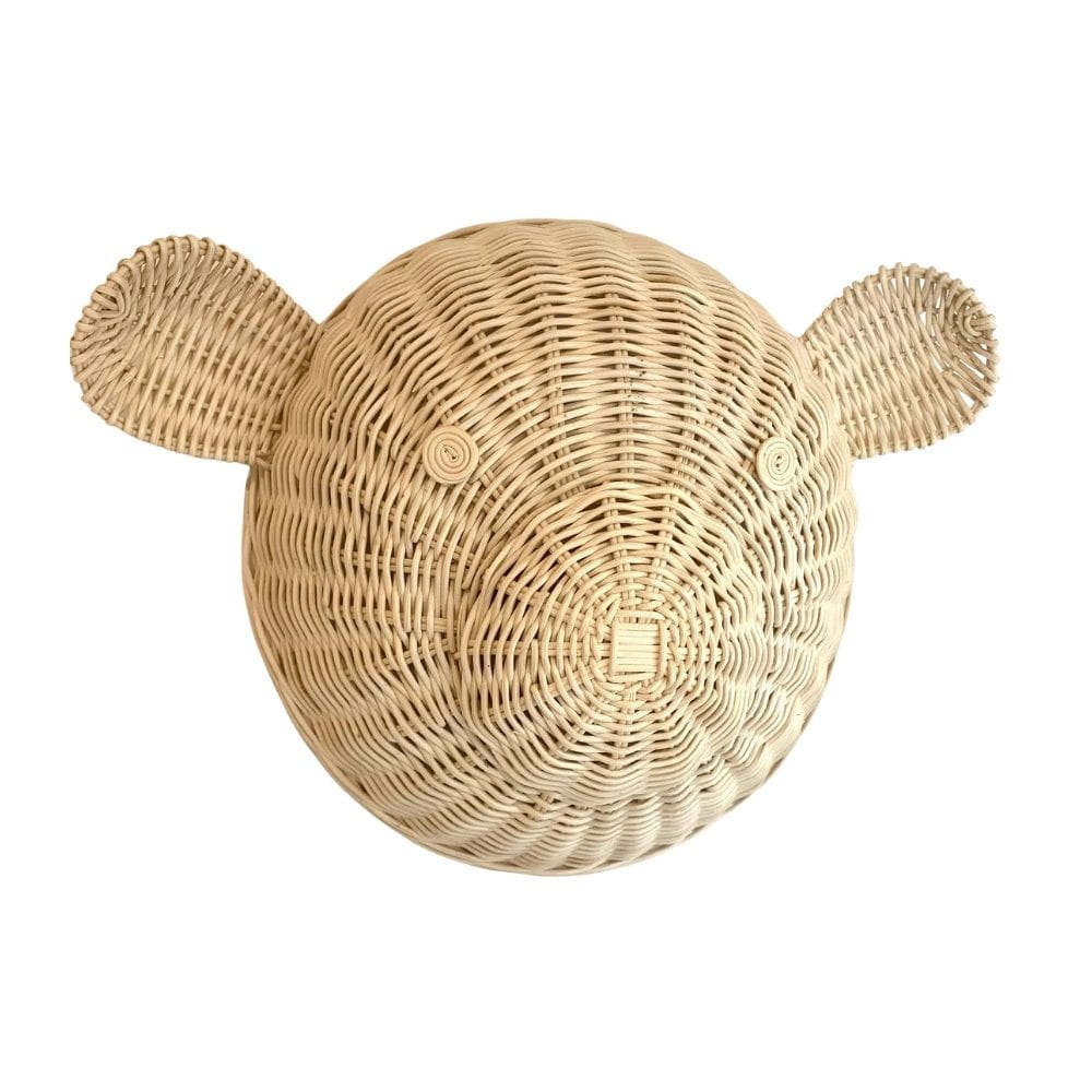 Rattan Bear Head Wall Decor, rattan kids toys, rattan kids furniture, wholesale, bulk