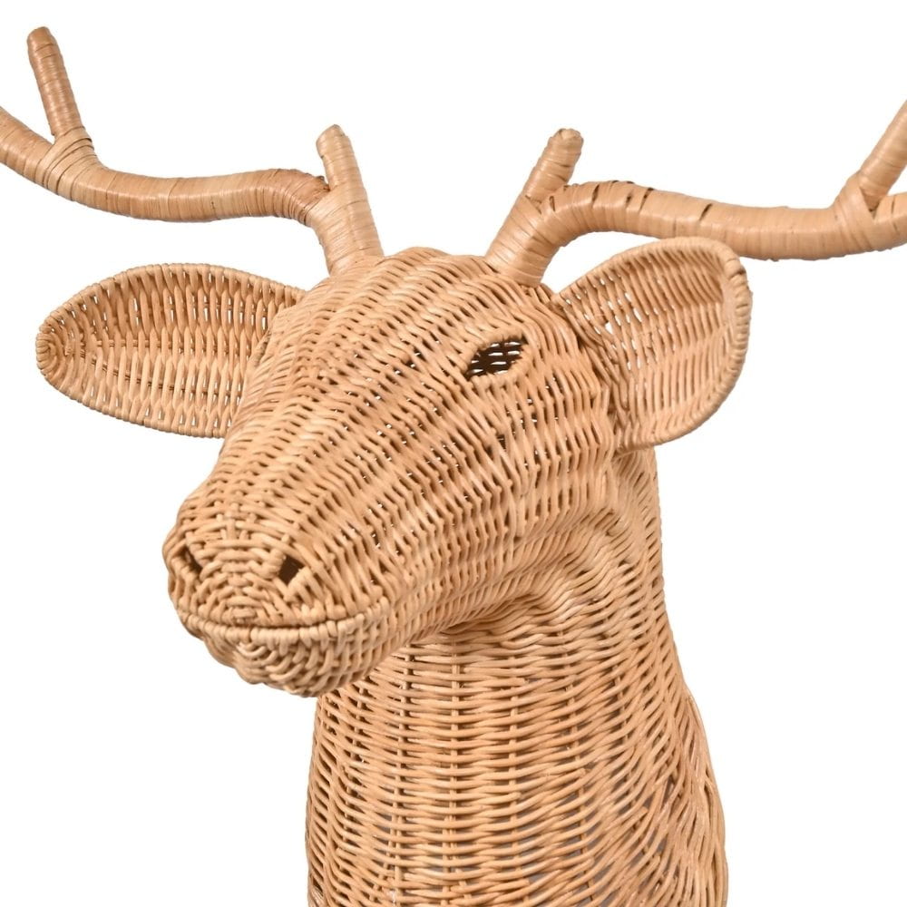 Rattan Deer Head Wall Mount, rattan kids toys, rattan kids furniture, wholesale, bulk