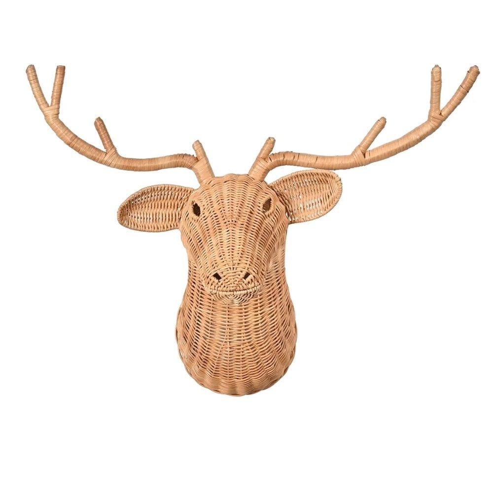 Rattan Deer Head Wall Mount, rattan kids toys, rattan kids furniture, wholesale, bulk