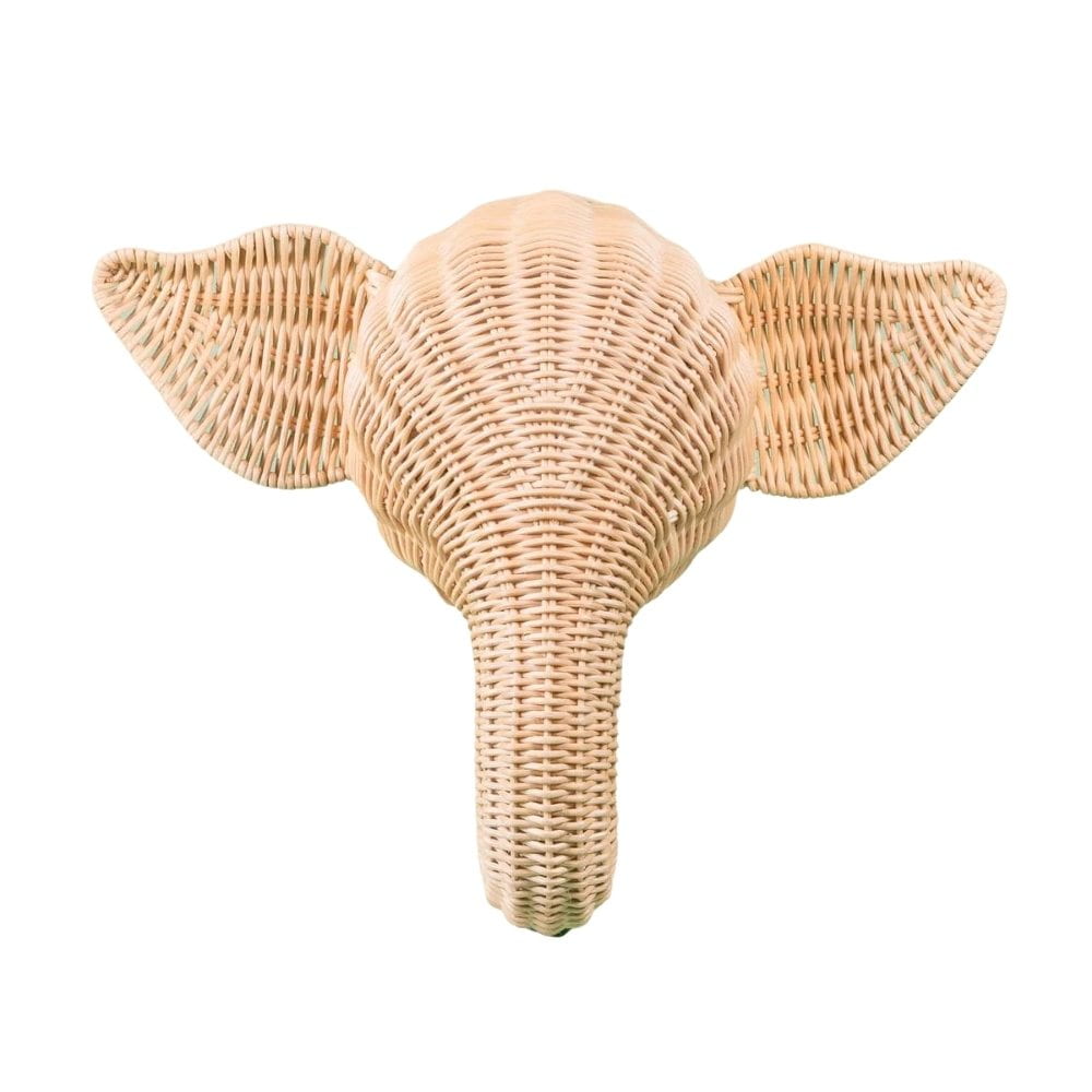 Rattan Elephant Head Wall Decor, rattan kids toys, rattan kids furniture, wholesale, bulk