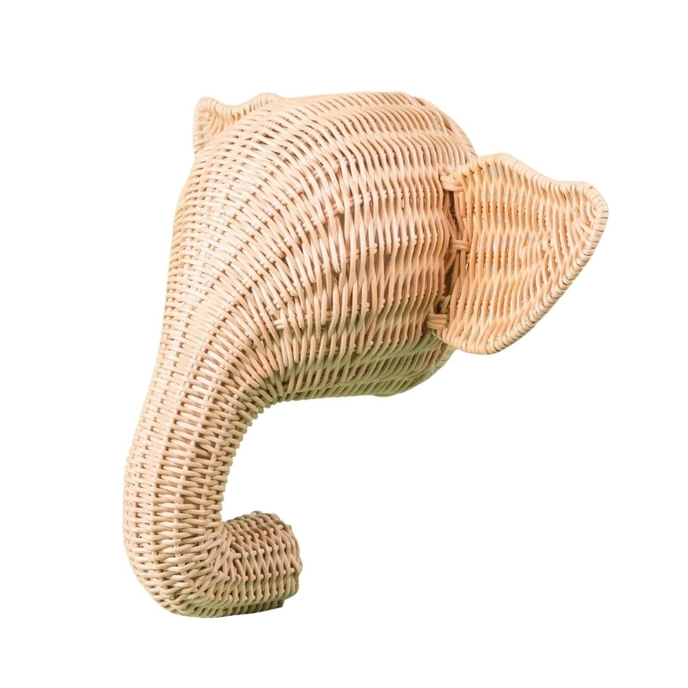Rattan Elephant Head Wall Decor, rattan kids toys, rattan kids furniture, wholesale, bulk