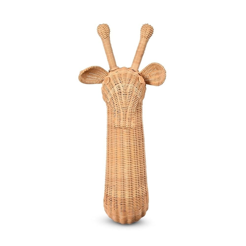 Rattan Giraffe Head Wall Decor, rattan kids toys, rattan kids furniture, wholesale, bulk