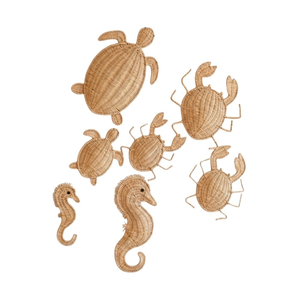 Rattan Ocean Animals Wall Decor, rattan kids toys, rattan kids furniture, wholesale, bulk