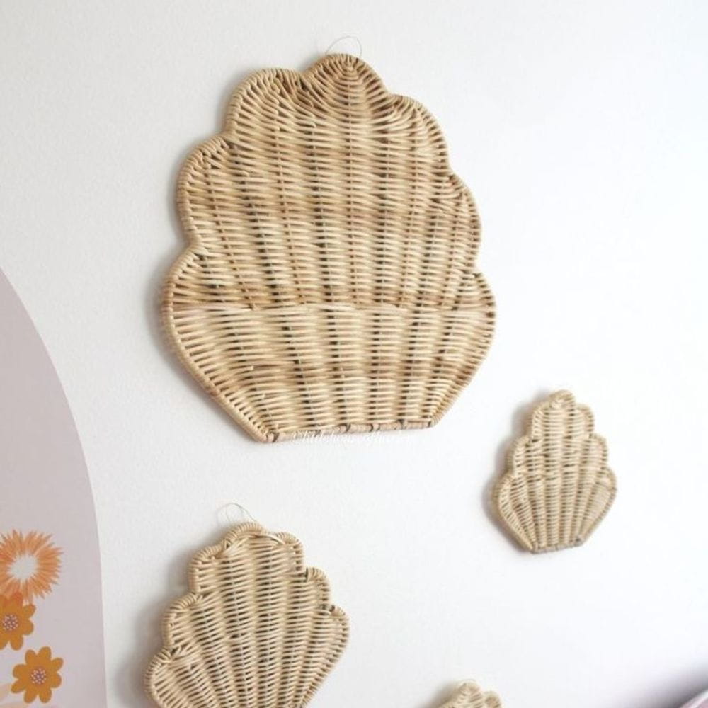 Rattan Seashell Wall Decor Children's Room, rattan kids furniture, wholesale, bulk
