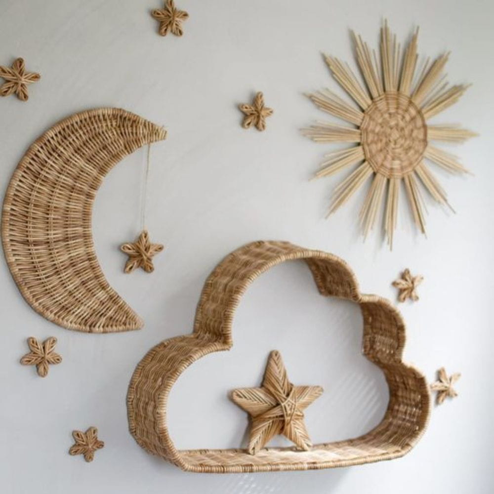 Rattan Stars Theme Set Wall Decor, rattan kids furniture, wholesale, bulk