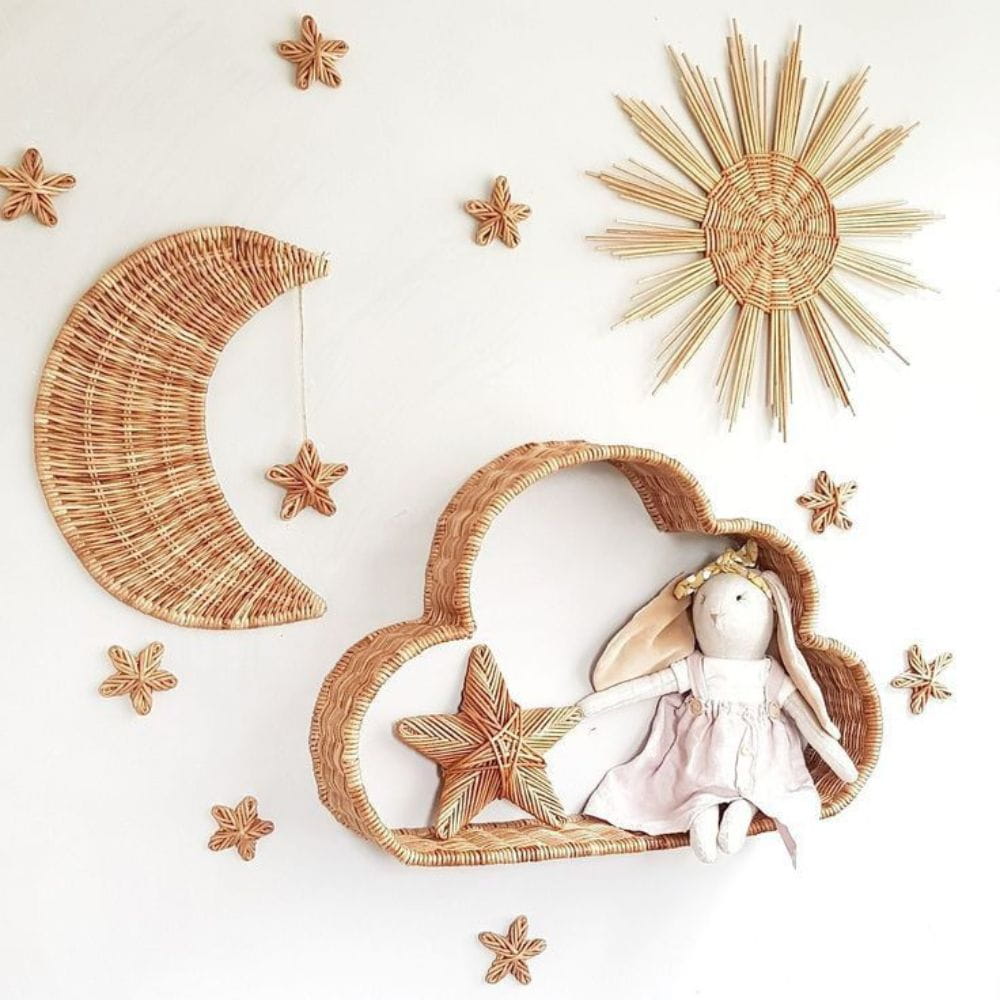 Rattan Stars Theme Set Wall Decor, rattan kids furniture, wholesale, bulk