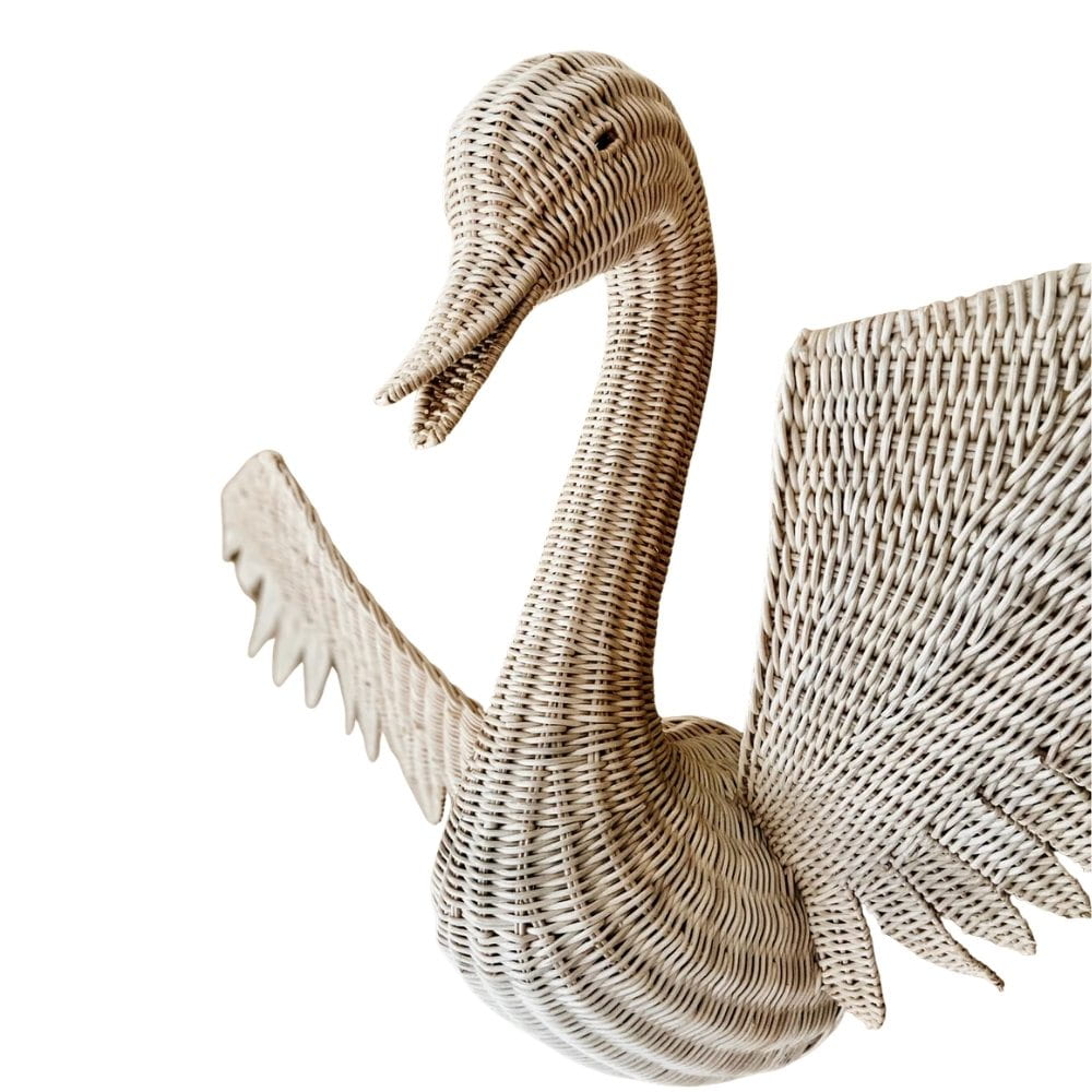 Rattan Swan Wall Decor Kids Room, rattan kids toys, rattan kids furniture, wholesale, bulk