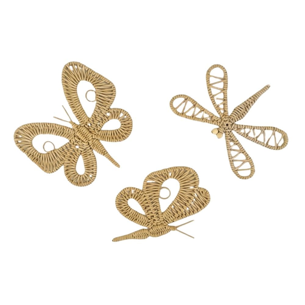 Rattan Wall Decor for Nursery, butterfly, dragonfly, rattan kids furniture, wholesale, bulk