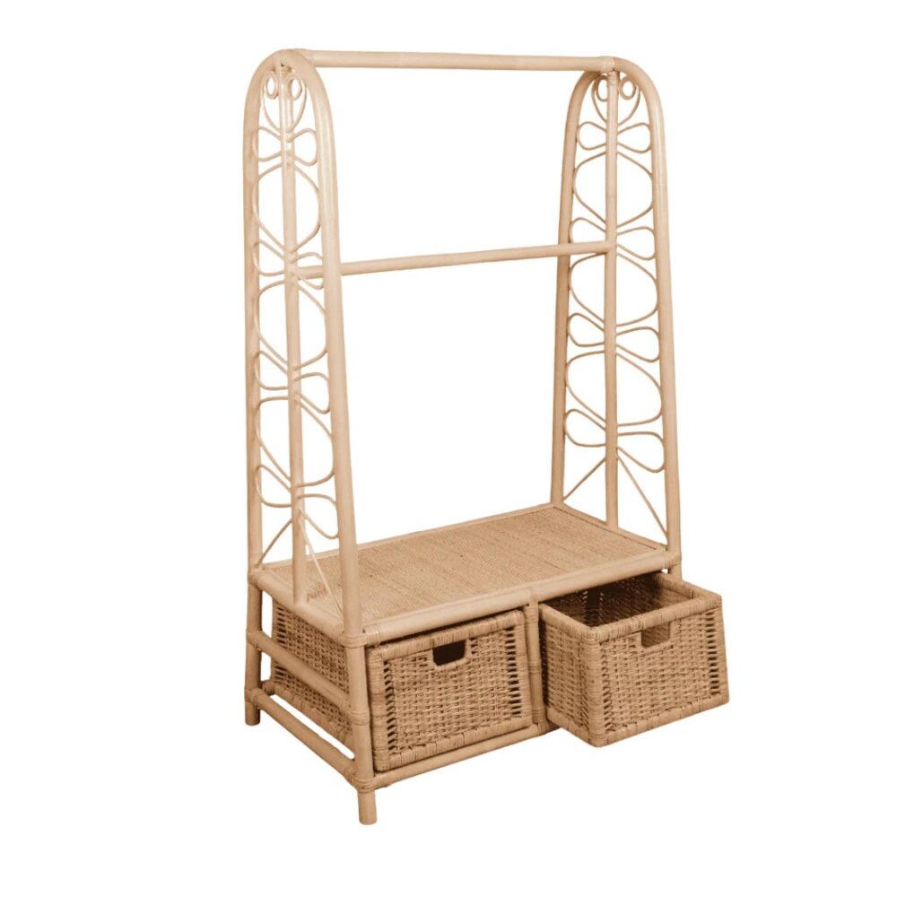 Small Rattan Rack with Storage Compartments, rattan kids furniture, wholesale, bulk