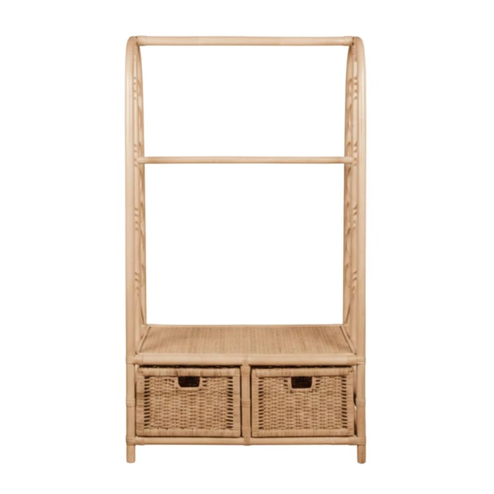 Small Rattan Rack with Storage Compartments, rattan kids furniture, wholesale, bulk