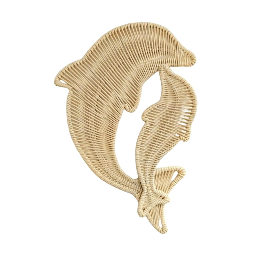 Wicker Dolphin Wall Decor, rattan kids furniture, wholesale, bulk