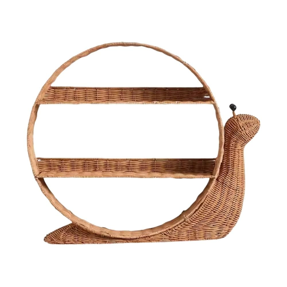 Snail Rattan Wall Shelf Kids Room, rattan kids furniture, wholesale, bulk