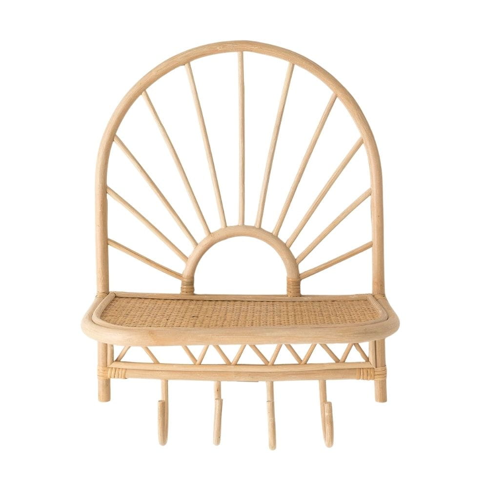 Sun Rattan Wall Shell with Hooks, rattan kids furniture, wholesale, bulk