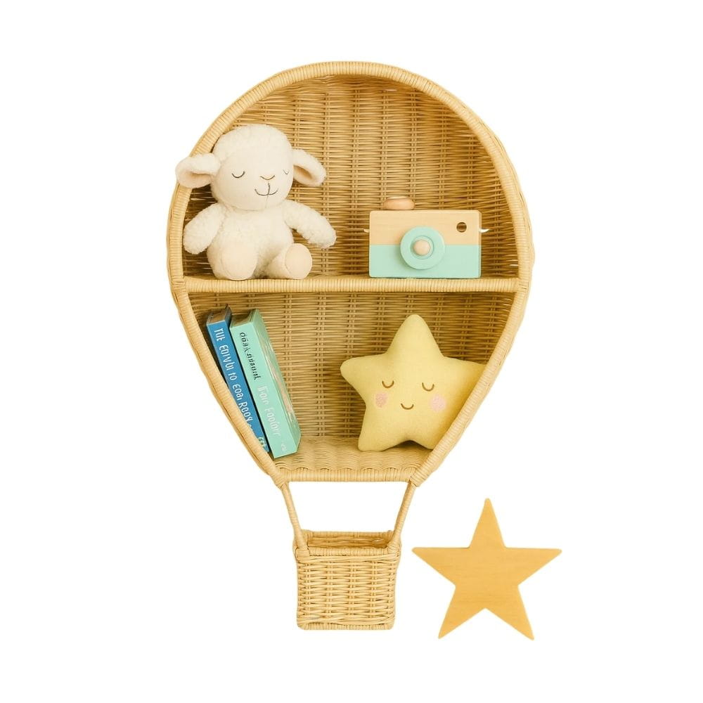 Balloon Rattan Wall Shelf, rattan kids furniture, wholesale, bulk