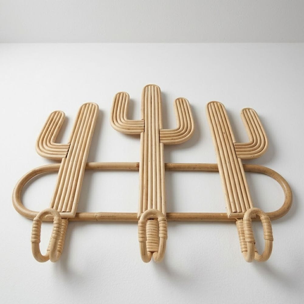 Cactus Rattan Wall Hook Kids Room, rattan kids furniture, wholesale, bulk