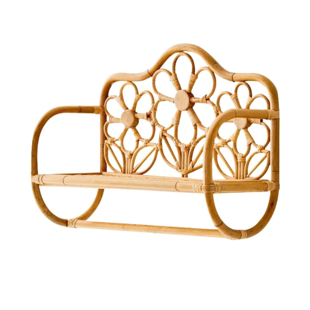 Flower Rattan Wall Shelves Nursery, rattan kids furniture, wholesale, bulk